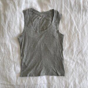 Free People Intimately Gray Ribbed Tank Top (XS/S/M)
